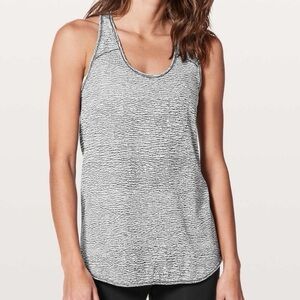 lululemon athletica Heathered White Tank Top